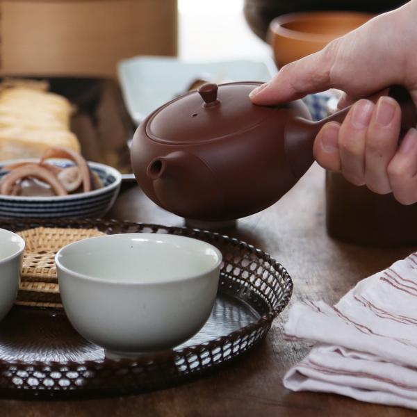 東屋 急須 平急須 横手（右利き用） 朱泥 常滑焼 茶 猿山修