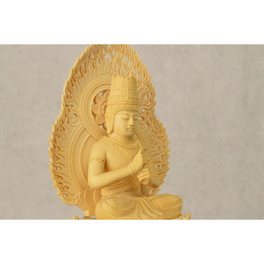 仏像 本尊 大日如来 2.0寸 丸座 総白木(桧材) 高級職人上げ 送料無料