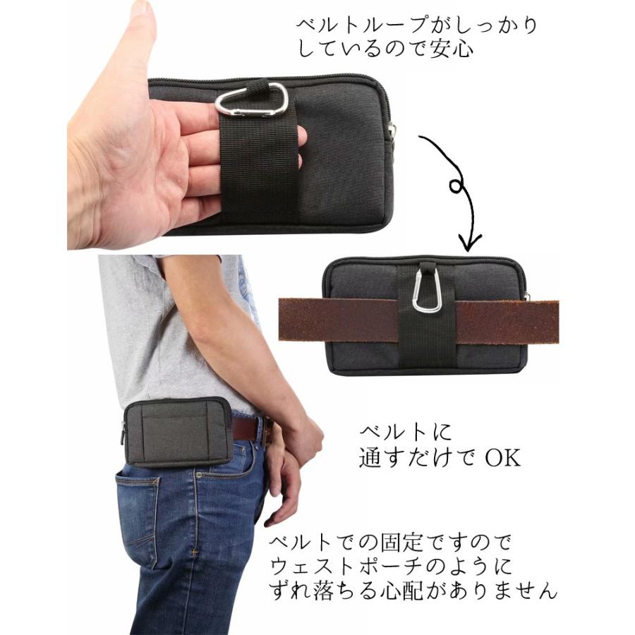 スマホケース ベルト掛け 携帯ポーチ ウエストバッグ 横型 メンズ