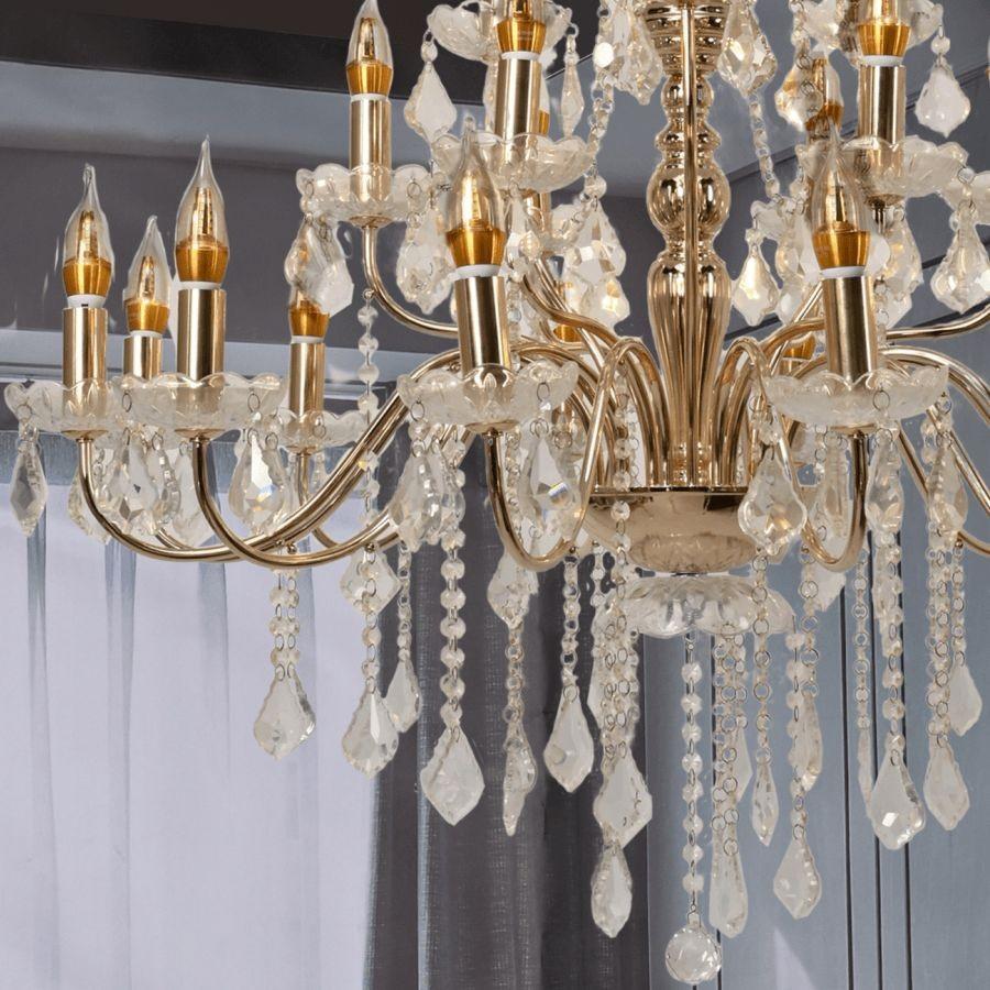 展示品 3灯シャンデリア クリスタル装飾 イタリア CRYSTAL LUCE製 楽天