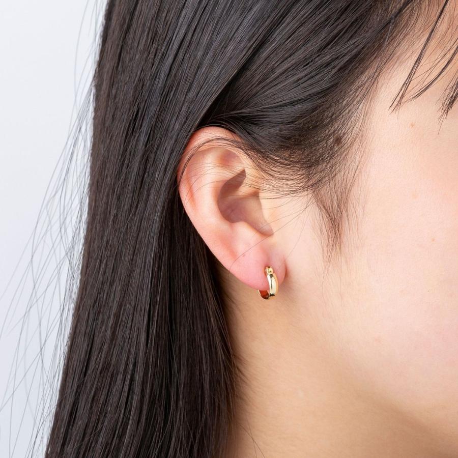 ポストのみ18金 フープピアス メンズ レディース 3mm×10mm K18 18K K18