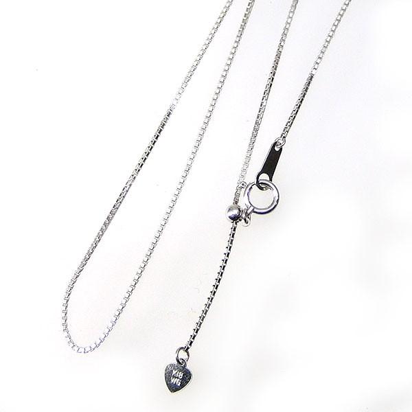 K18WG ロングネックレス 70cmチェーン 1.0mm幅 18金 ホワイトゴールド