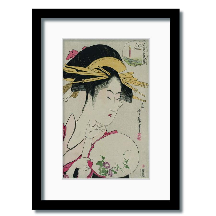 真作】版画 柳沢淑郎 リトグラフ 扇を持つ少女 上品な色彩と表情美 X80