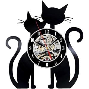 掛け時計 置き時計 みやぎちか 2WAY クロック キャット ホワイト 白