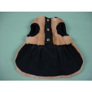 小型犬 毛皮 コート サファイヤミンク 裏地付き 2号サイズ