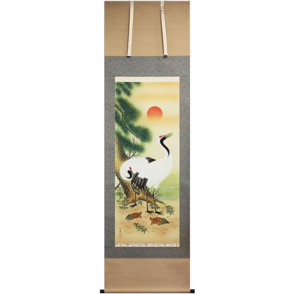 掛け軸 秀凰 双鶴 絹本 希少 軸装 茶道具 掛軸 美品 です。 掛け軸 秀