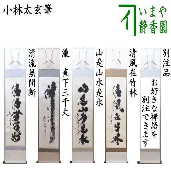 茶道具 掛軸 掛け軸 一行 清流無間断又は瀧 直下三千丈又は山是山水是