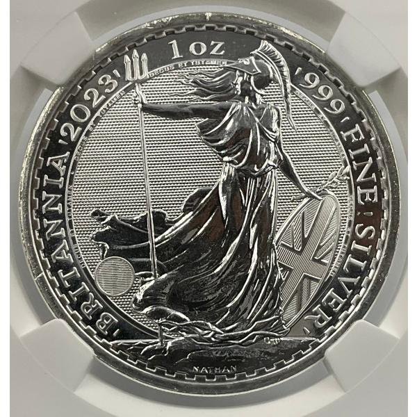 2025年 イギリス ブリタニア ロイヤルミント 1oz 2ポンド 銀貨