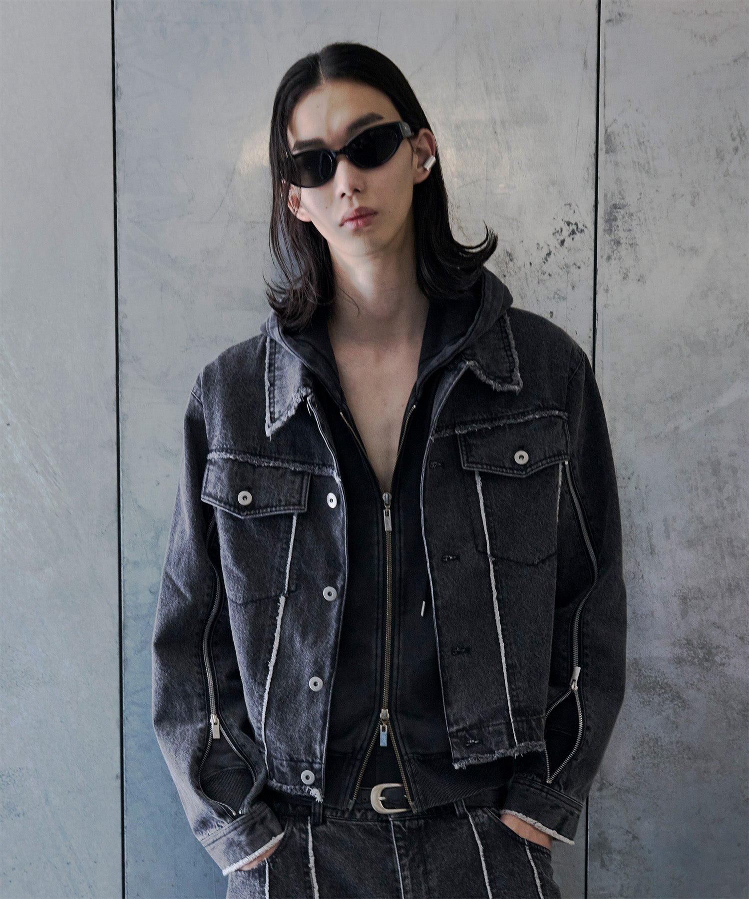 Washed Zip-Sleeve Denim Jacket – Jent Louis