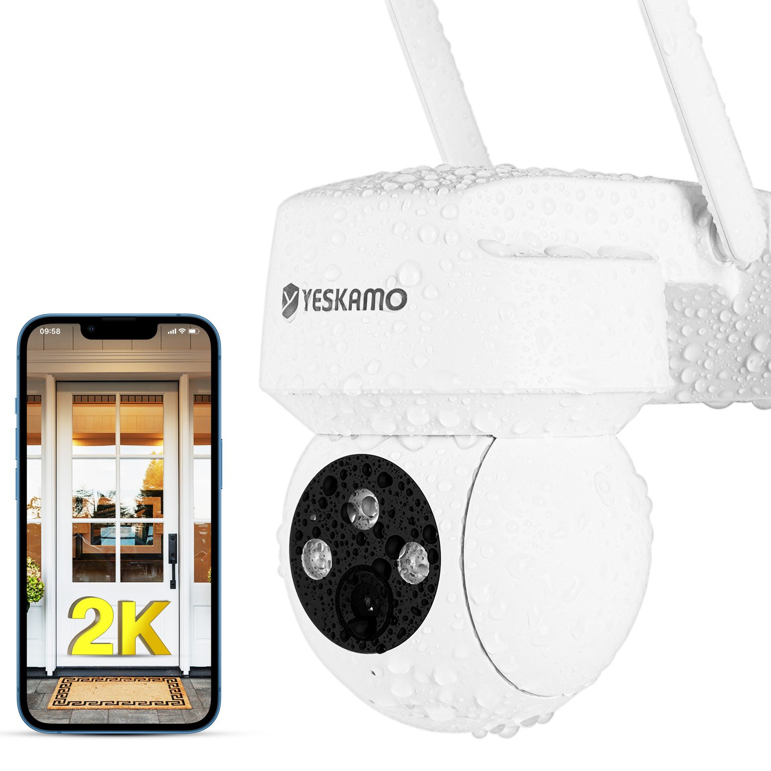 AP55【2K 自動追跡】ワイヤレス防犯カメラ 300万画素 - yeskamo 公式