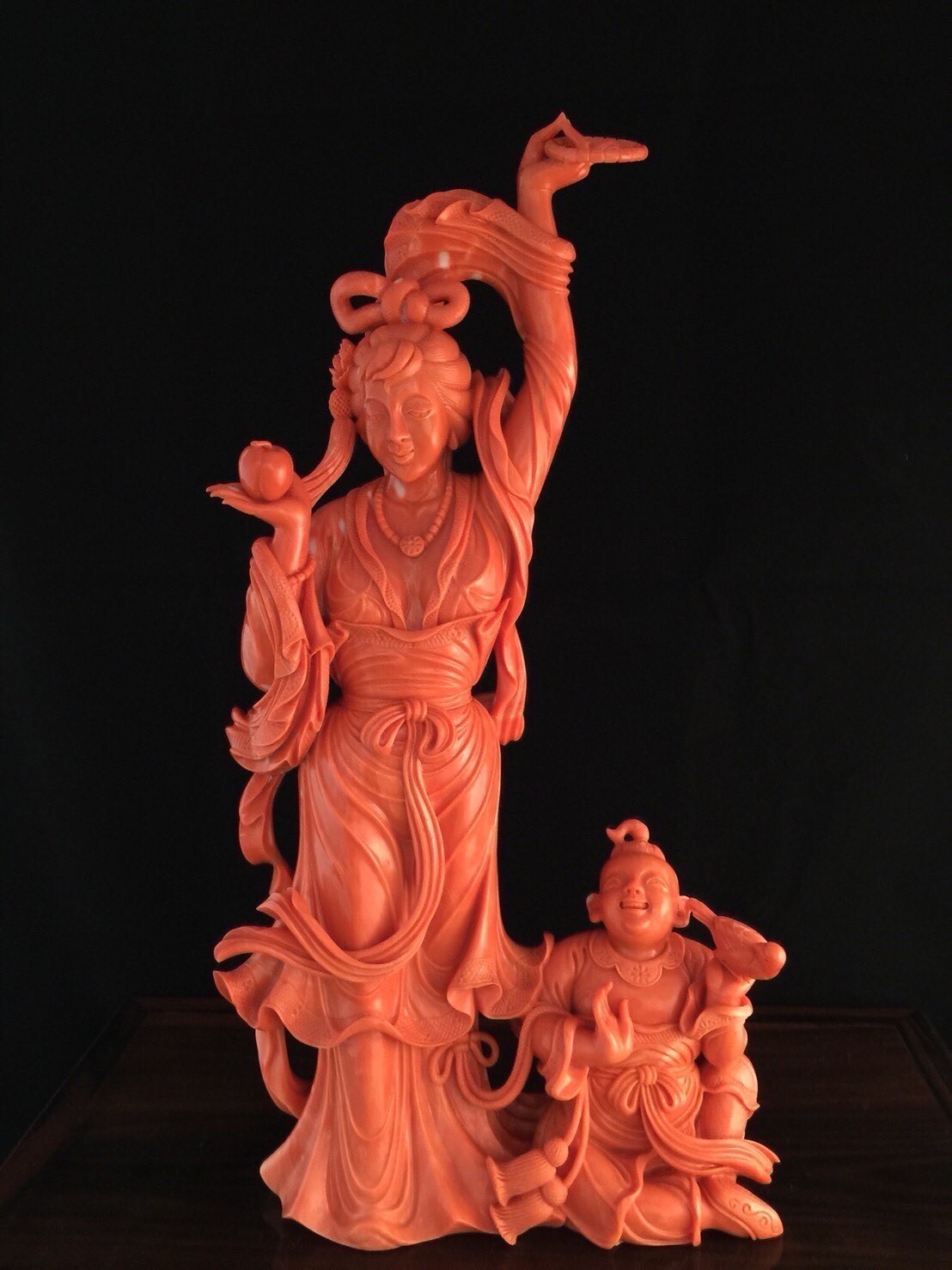 珊瑚龍 雕刻置物