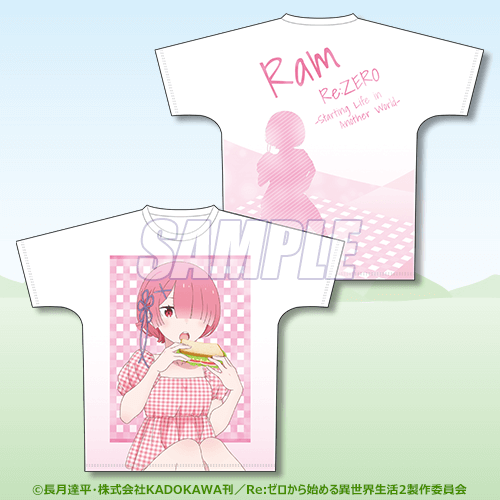 Re:ゼロから始める異世界生活 キャラ福くじ A賞 ドット柄 Tシャツ