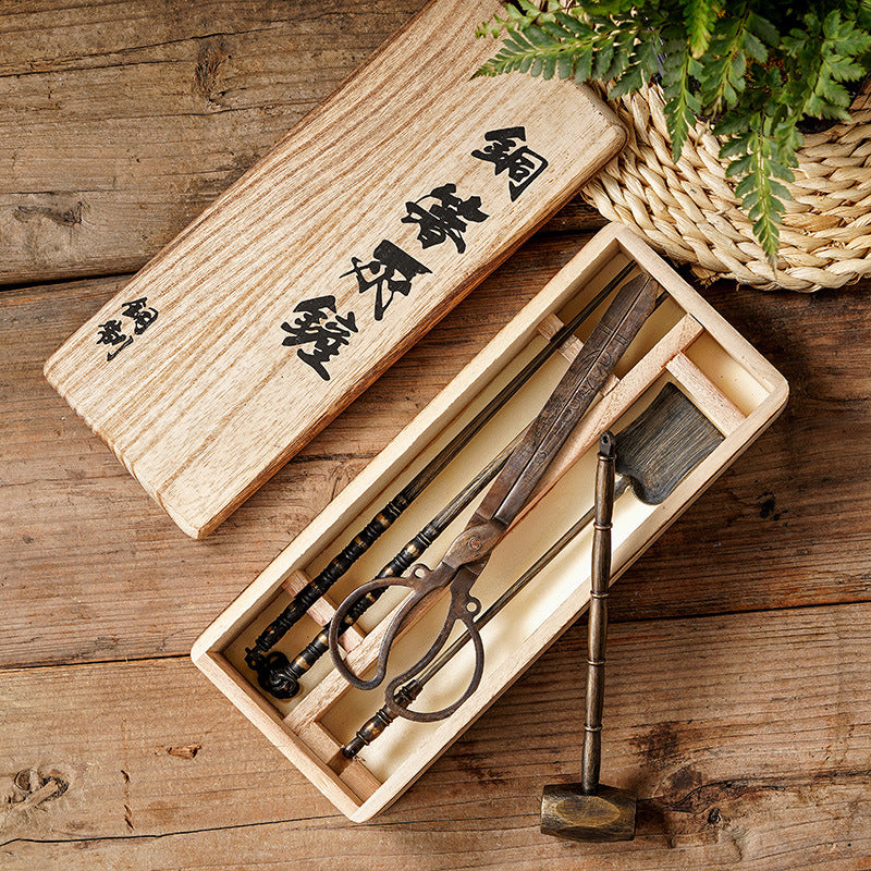 潮汕功夫茶具手工仿古老銅器茶道香道炭爐配件鉗子鏟子筷子槌子– 嵐雲茶業