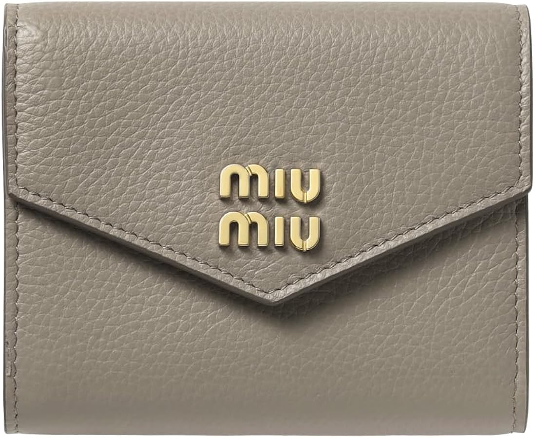 Amazon | (ミュウ ミュウ) MIU MIU 三つ折り財布 VITELLODAINO グレー