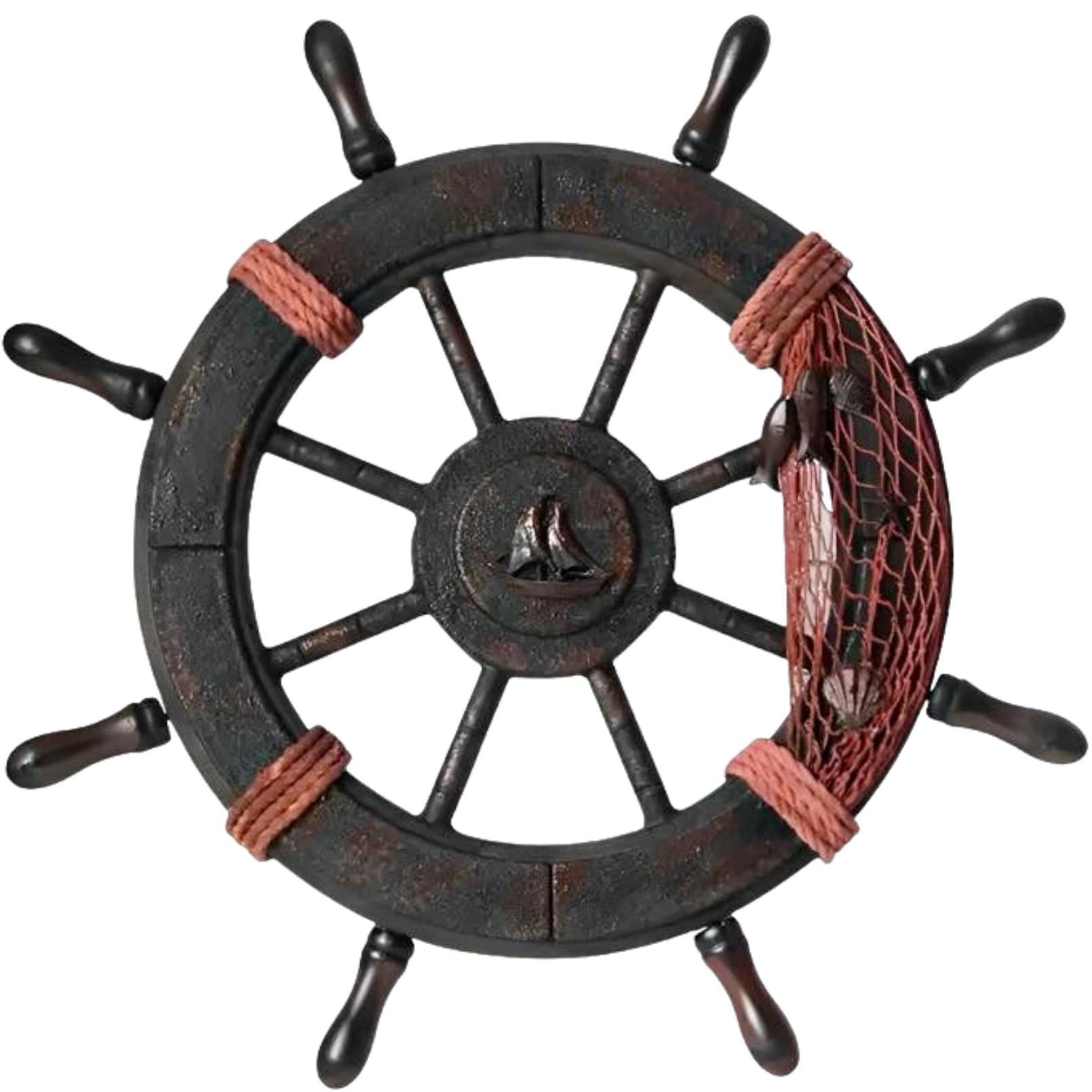 Amazon.co.jp: heizi 船 舵 インテリア 舵輪 錨 置物 海 海賊 オブジェ