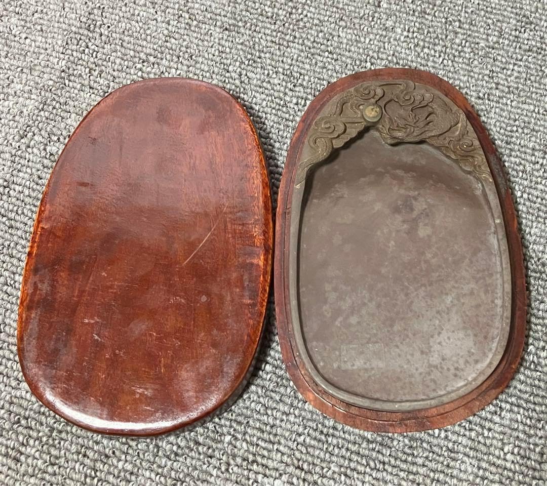 2798 書道 硯 赤間硯 龍泉堂 龍泉作 和硯 骨董 書道具.075sz 高級な硯