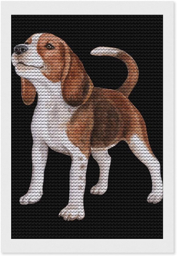 ビーグル額装刺繍絵画