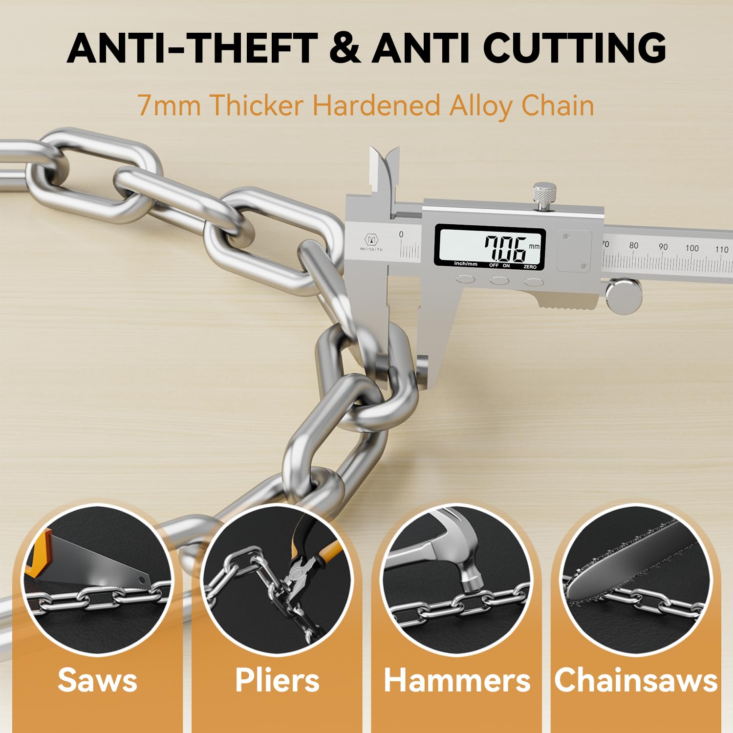 Looxmeer Bicycle Lock, High Security Level 8, Combination Lock