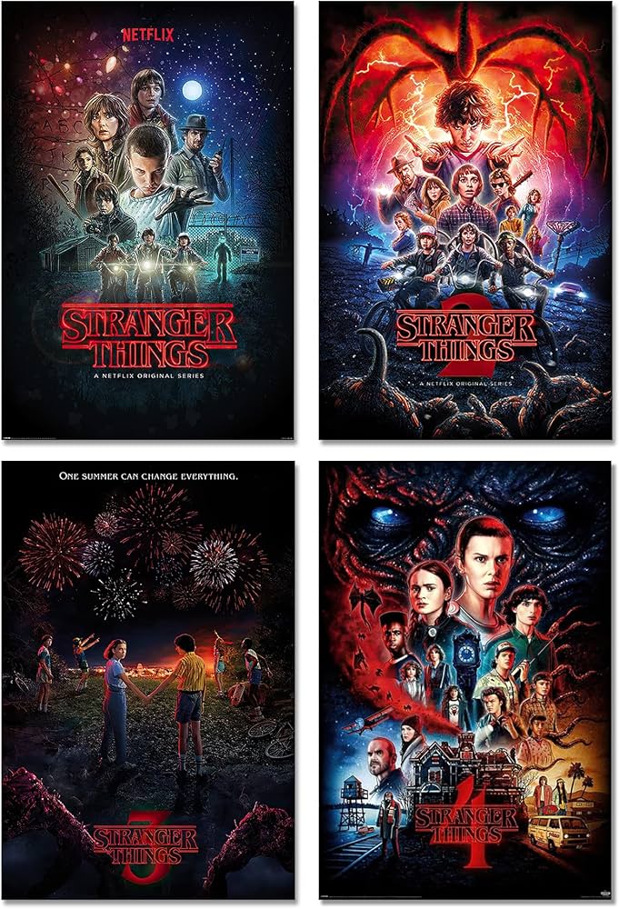 Amazon.co.jp: ストレンジャー・シングス 1、2、3、4-4ピーステレビ