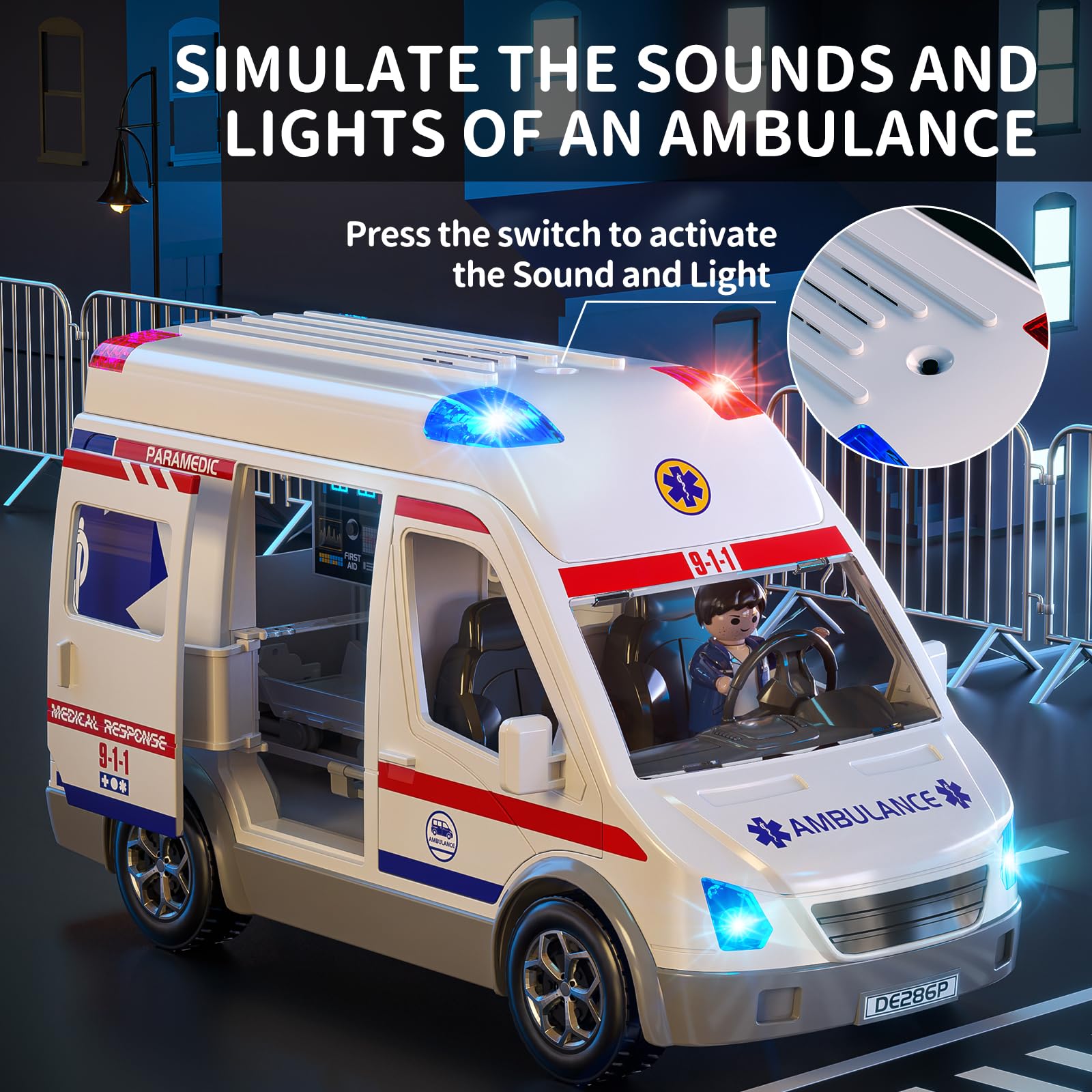 Amazon.co.jp: TEMI 救急車 おもちゃ 子供用 3 4 5 6 7 8歳