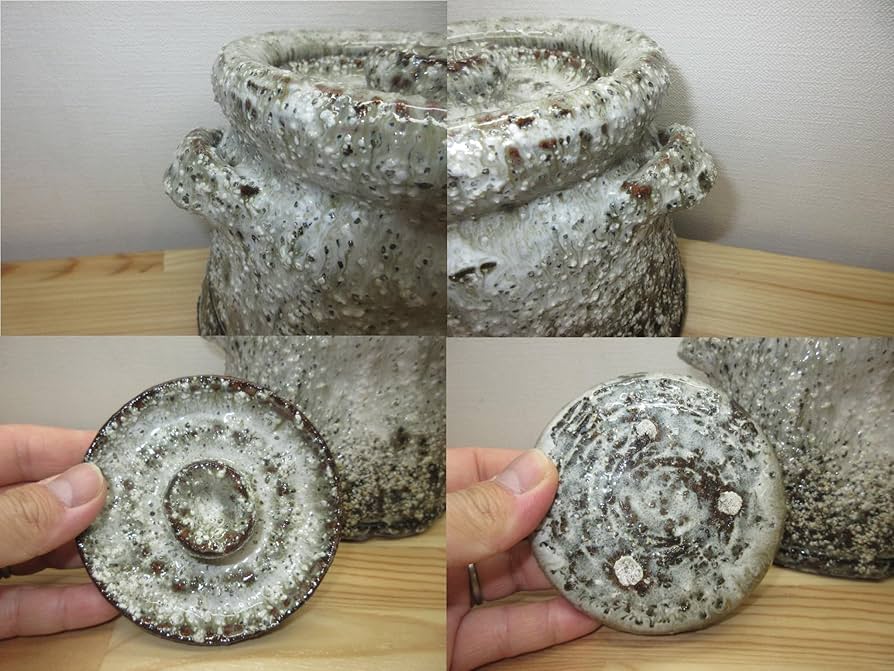 Amazon｜【逢絢亭】茶道具 水指 瀬戸焼 萩釉 曜変水指 耳付 味下隆司