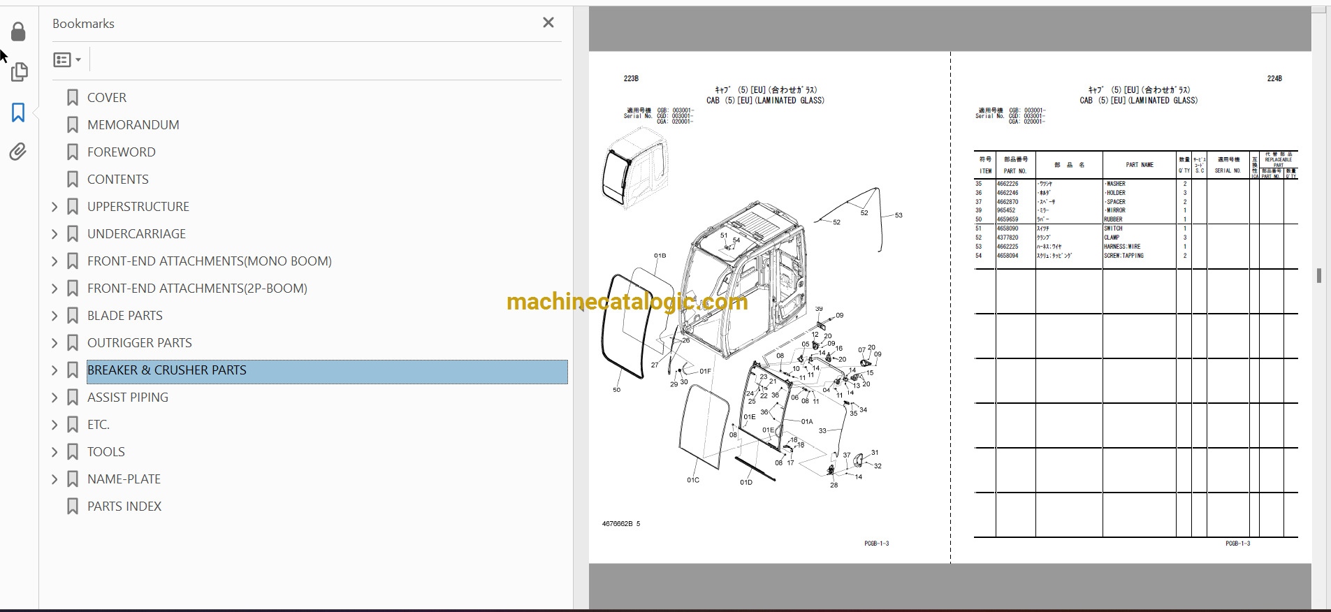 Hitachi ZX170W-3 Wheeled Excavator Full Parts Catalog – Machine