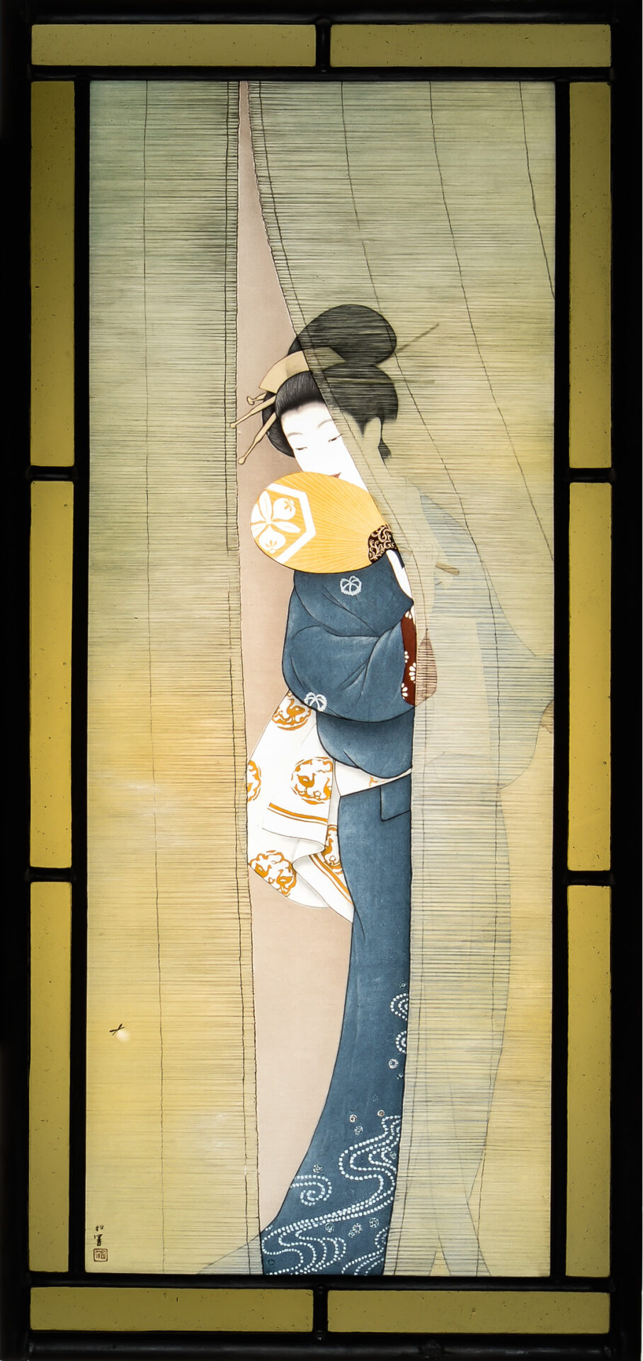 掛け軸 上村松園 『 新蛍 』 美人画 名品 複製 希少 茶道具 掛軸 新品