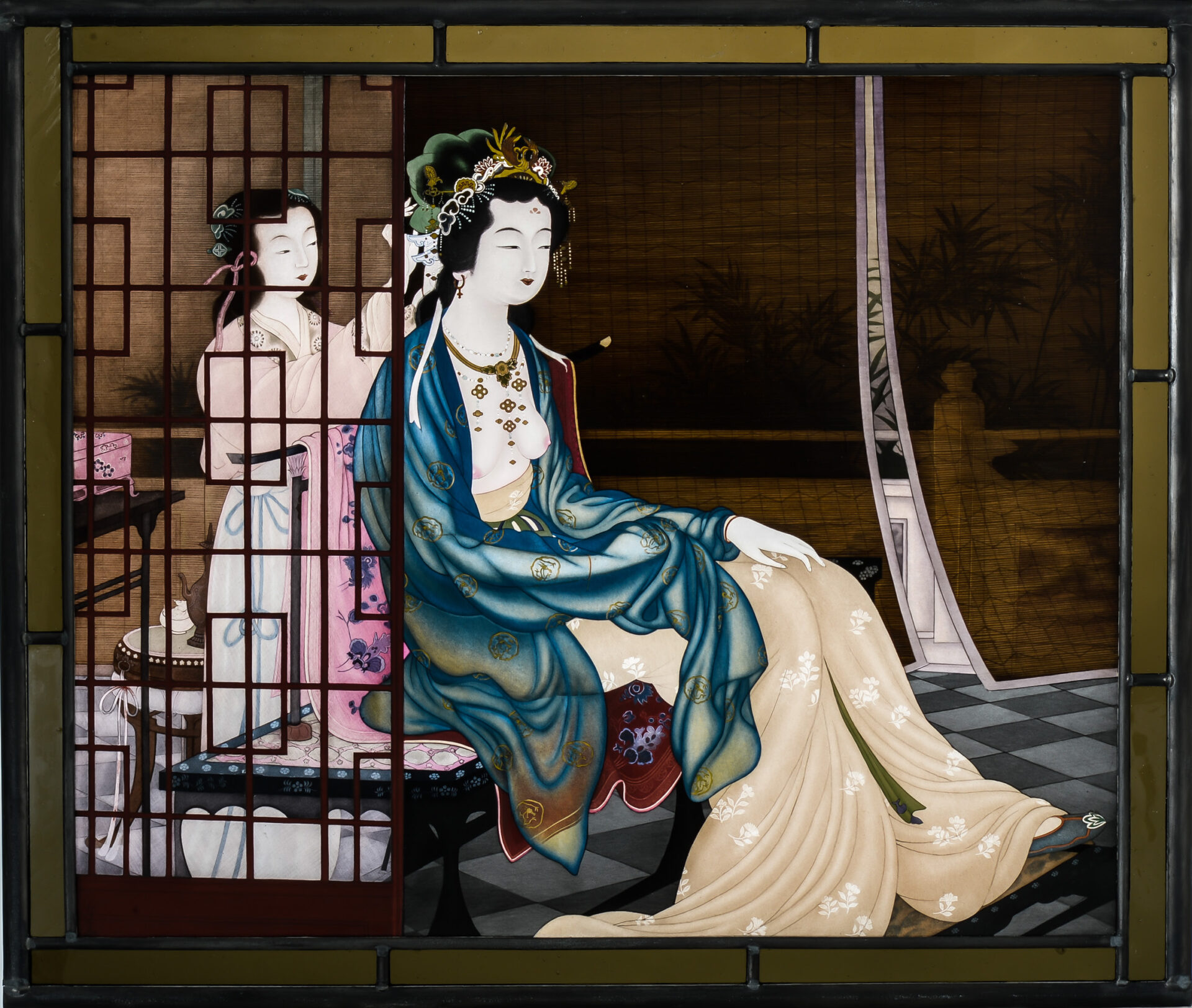 中国美術 アート 掛け軸 銭選写 『楊貴妃』 玄宗皇帝楊貴妃図 – MOA