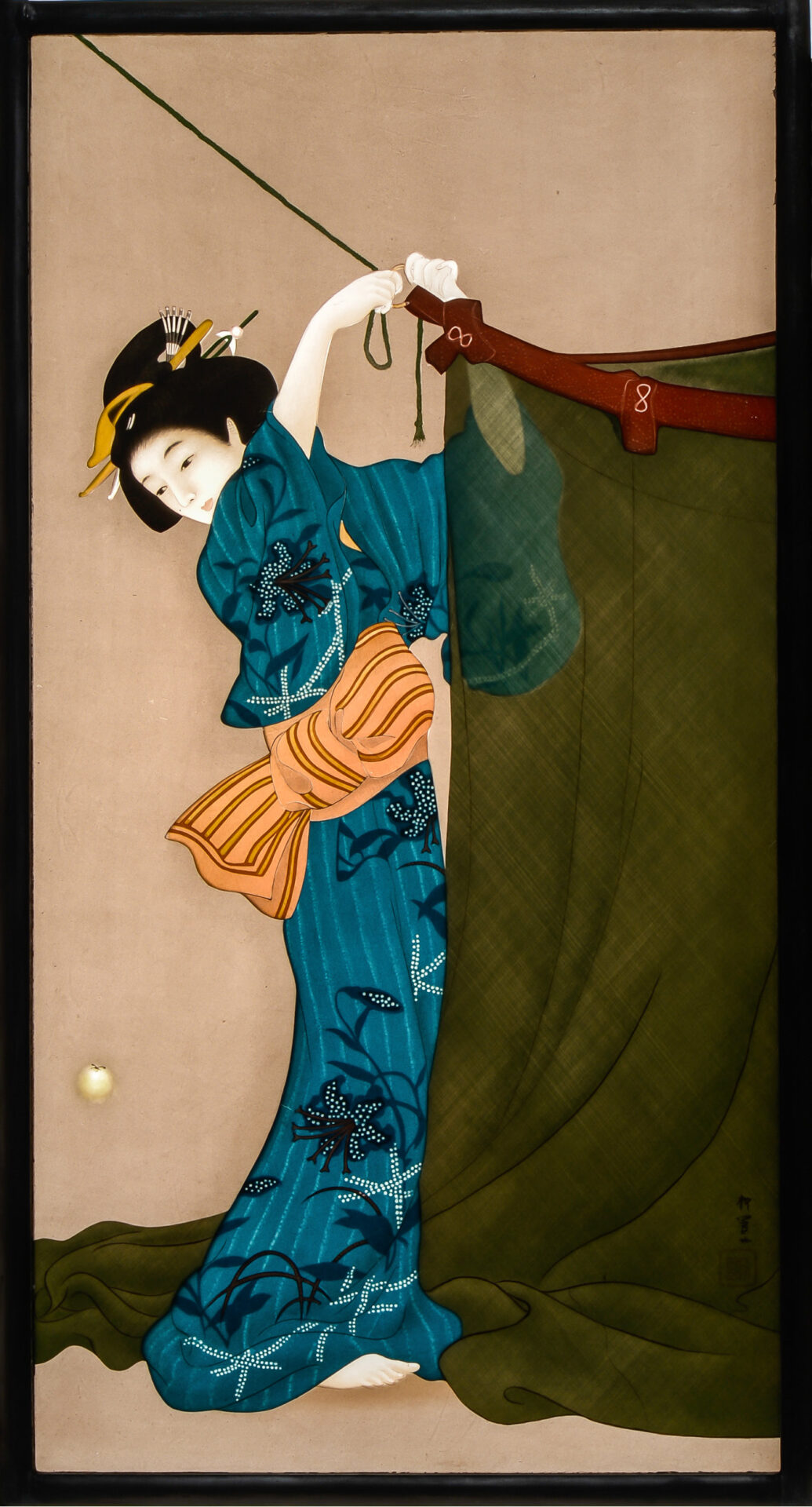 美人画 上村松園 蛍 | Stained Glass Works 上村松園 「 螢 」 木 版画