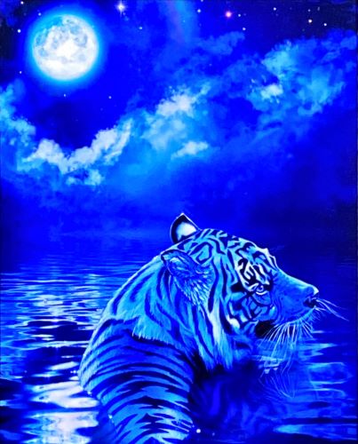 ラッセン 「ムーンライトストーリー」絵画 ディズニーセル画