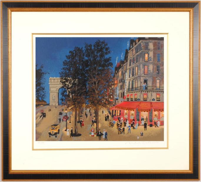 シルクスクリーンの版画でミッシェル・ドラクロワが制作したパリの絵