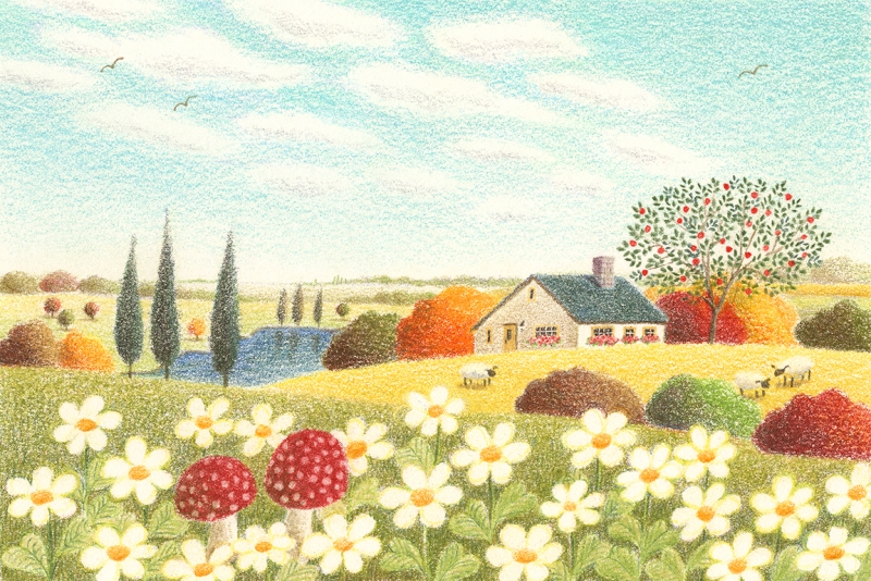 インテリアの絵画をジークレーの版画で制作した渡辺美香子のインテリア