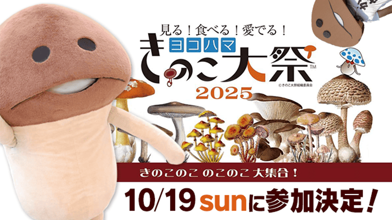 10月19日（日）】なめこ&ダンボールなめこが「ヨコハマきのこ大祭2025