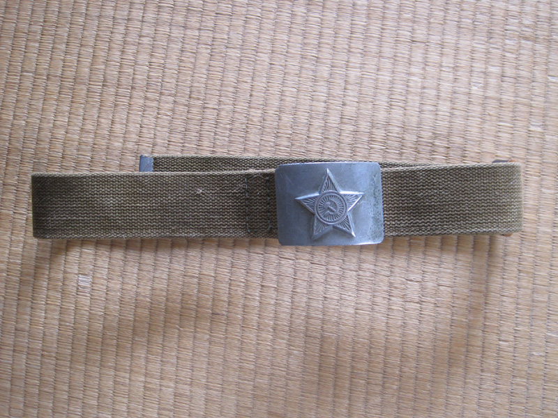 ソ連軍 実物 将校ベルト 剣帯 銅製バックル本革ベルト ソ連軍 ベルト