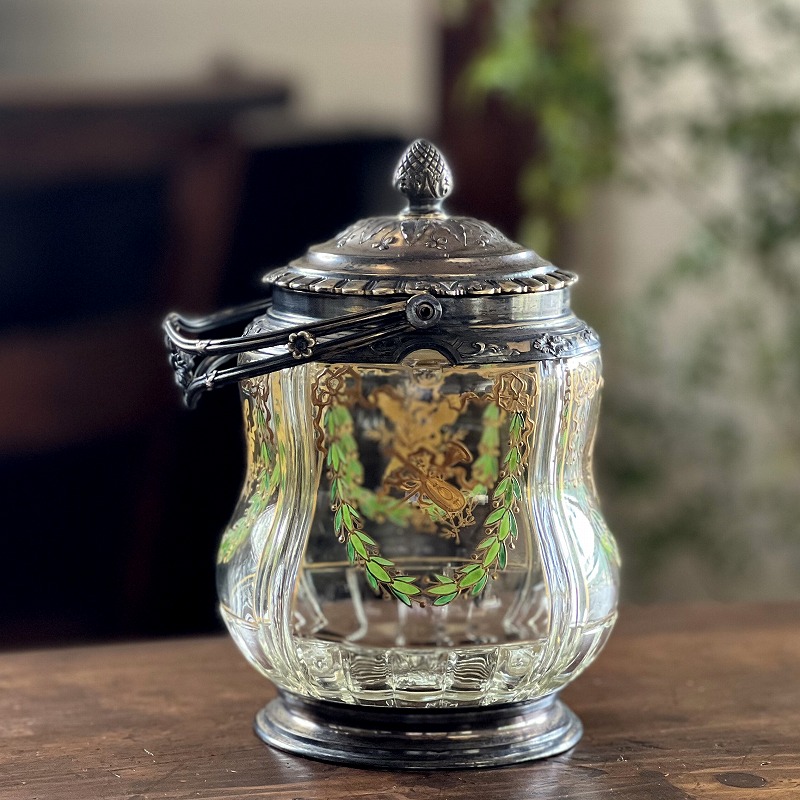 オールド・バカラ 1900年頃 金彩 ロココ調 切子鉢 ボウル ゴールド春海