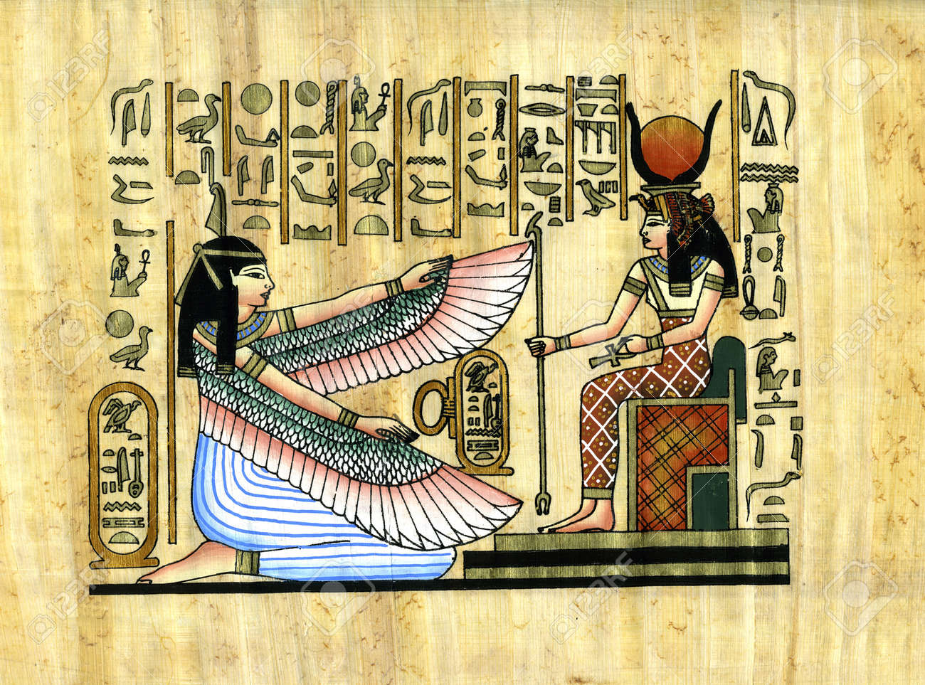 エジプト絵画 パピルス絵画 エジプト パピルス 絵画 アート Amazon.co