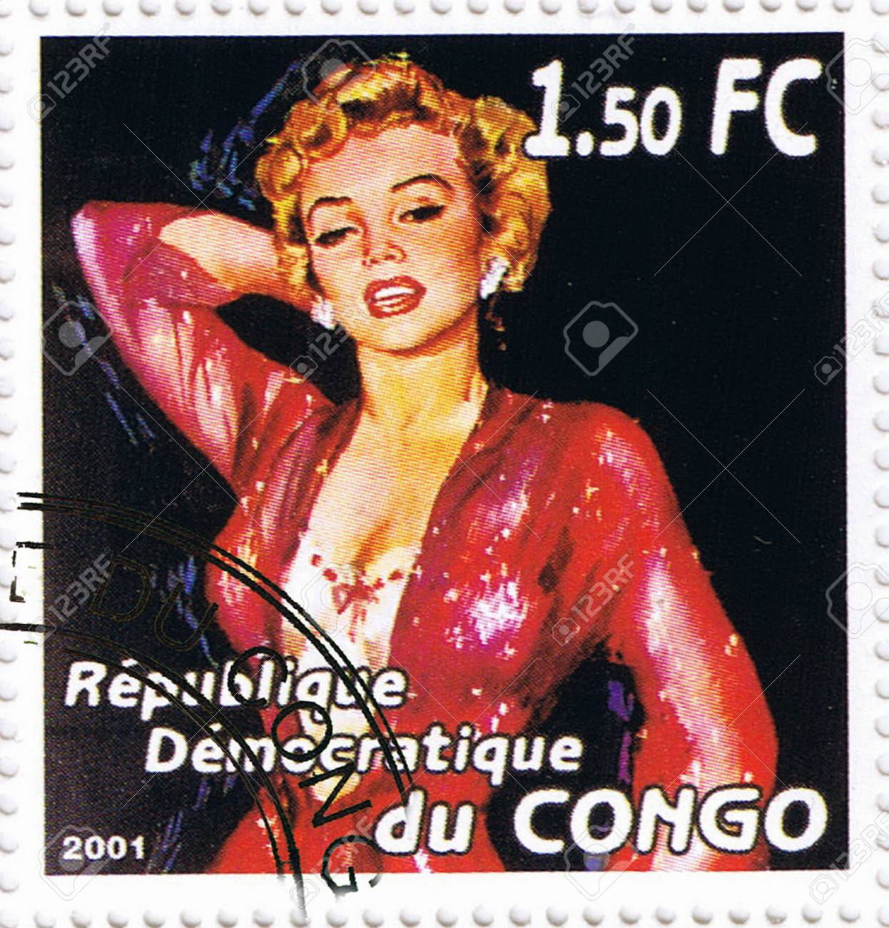 3187 外国切手 コンゴ 20世紀のアイコン 俳優有名人 マリリンモンロー