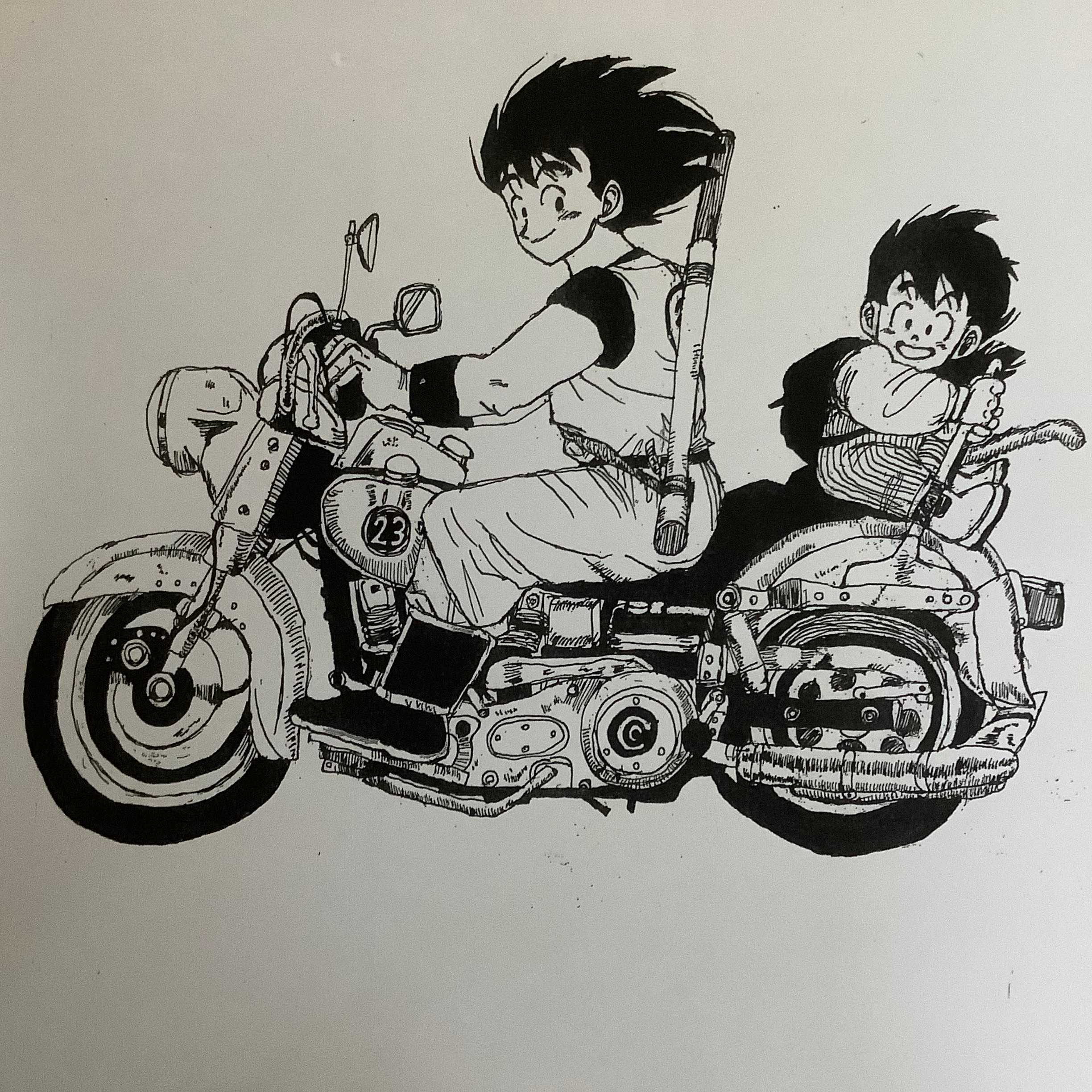 ドラゴンボール 悟空 バイク イラスト 1993年 特別描き下ろし 30cm