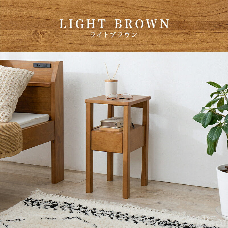 ヴィンテージ 木製サイドテーブル 3段引き出し付き 新作】3段引き出し