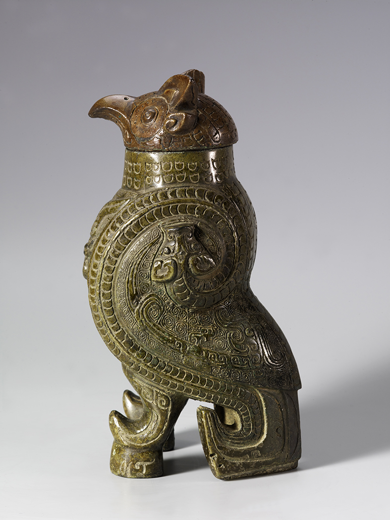 中国 古銅宣徳銅 唐草彫 水滴 時代箱 C 8473 中国 古銅宣徳銅 唐草彫