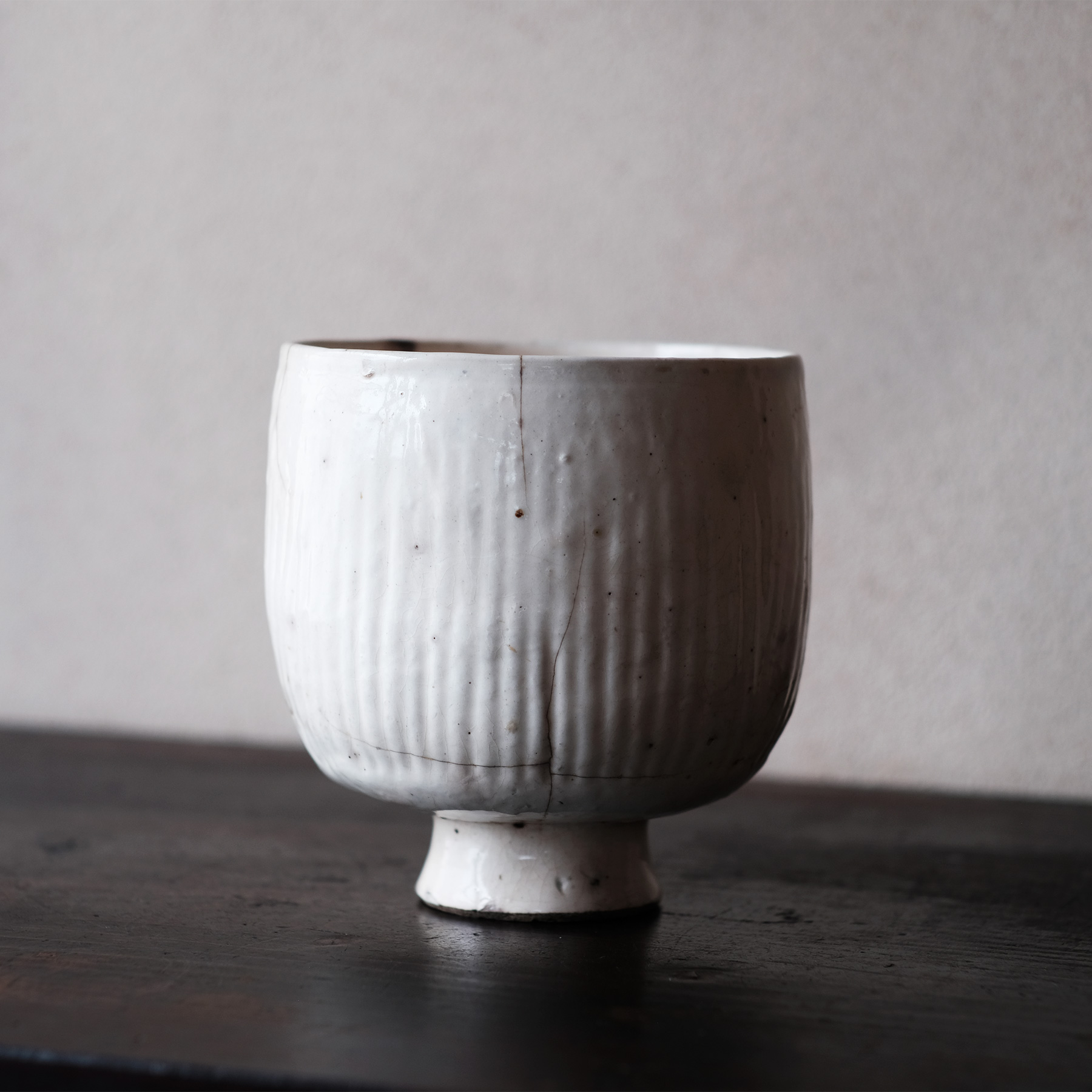 磁州窯 白磁 爵形盃 無疵完品 磁州窯 白磁 爵形盃