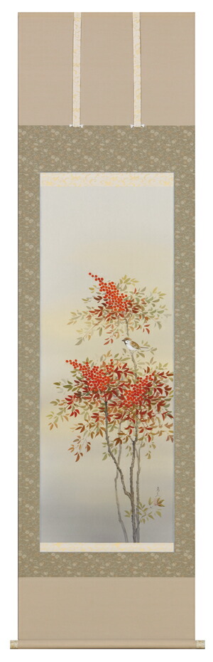 楽天市場】掛け軸 掛軸（かけじく）南天に雀（川島 正行）全国送料無料