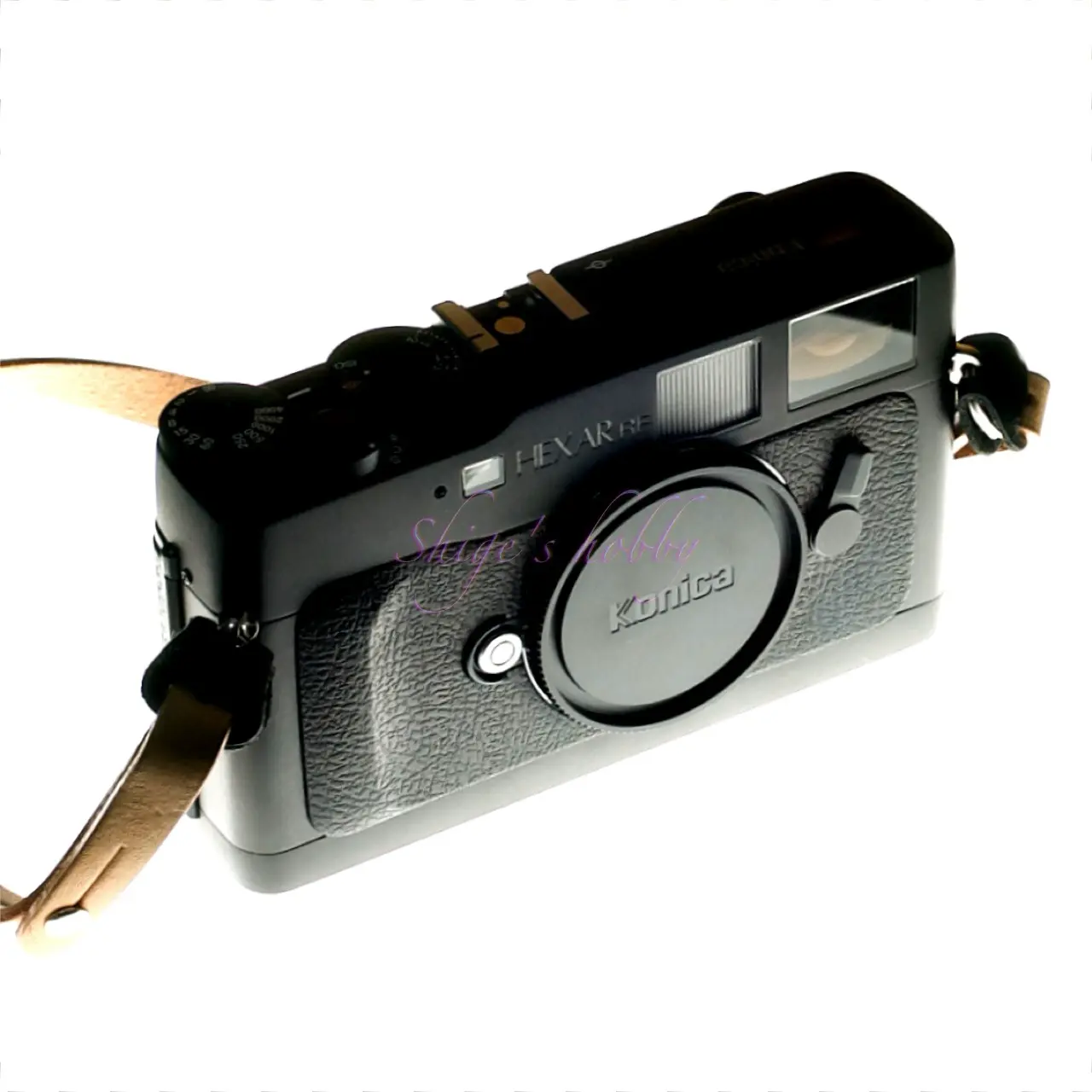 コニカ Konica ヘキサー HEXAR RF（カメラ.ヒラノ製革ケース・ネック