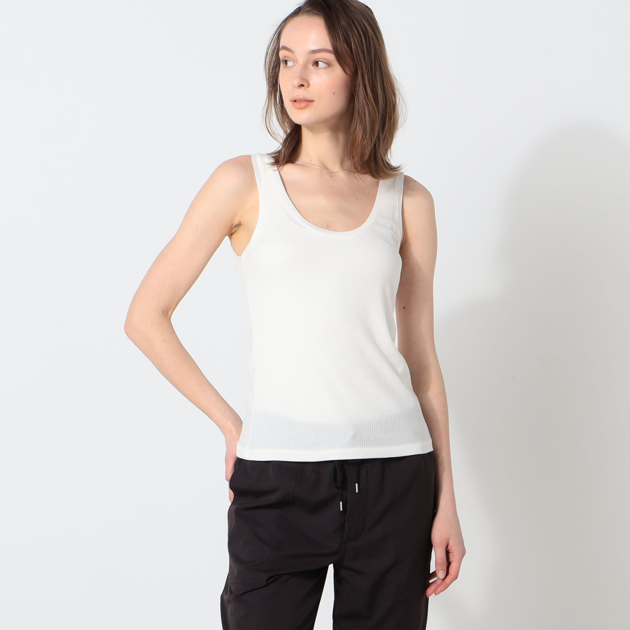 アンドゥムルメステール レイヤータンクトップ ホワイト カシミア混