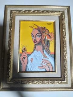 金子國義、絵画、油彩、SM号、暁オ閉じる女、新品額縁、肉筆、鴨居玲