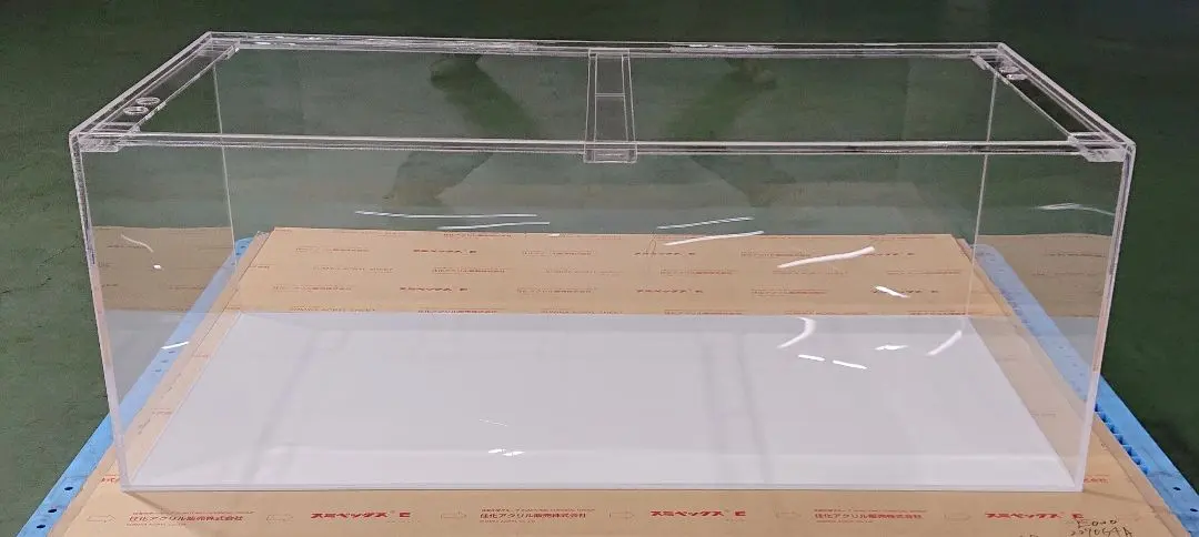 アクリル水槽 底透明青 W1200 D600 H450 ワンオフ 佐川急便発送