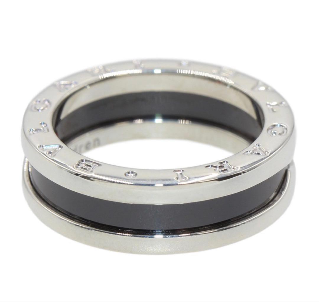 R2786 ブルガリ #53 SV925×黒セラミック B-zeroリング　指輪