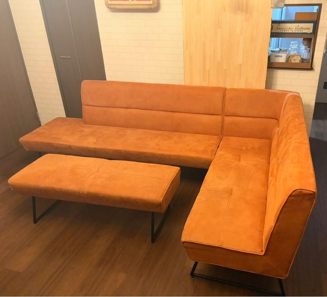 極美品❗️マルクトRELAXFORM コーナーヴィンテージ風　ベンチ L字ソファ
