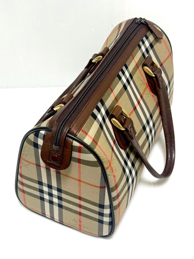 美品♪ オールド バーバリー Burberry ミニボストン ハンドバッグ