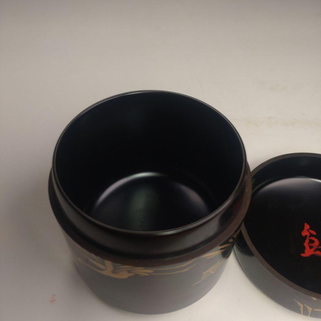 イ164 棗『吉水宗白　極箱　花押』『松喰鶴　雪吹　棗』茶道具